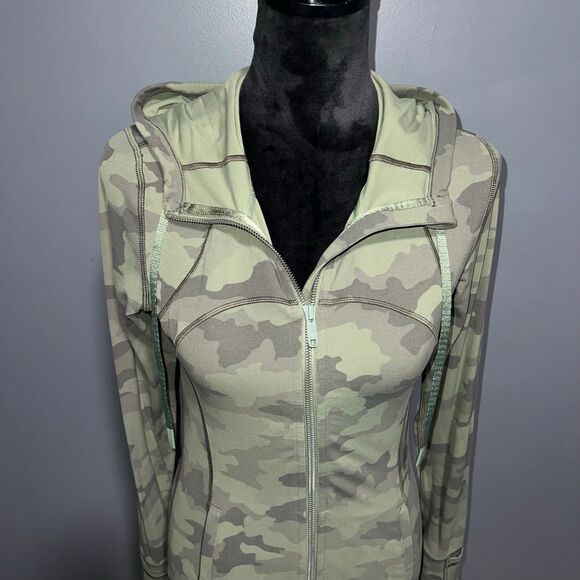 Lululemon Hooded Define Jacket *Nulu Womens 8 Incognito Camo Multi Gator Green - Picture 2 of 10